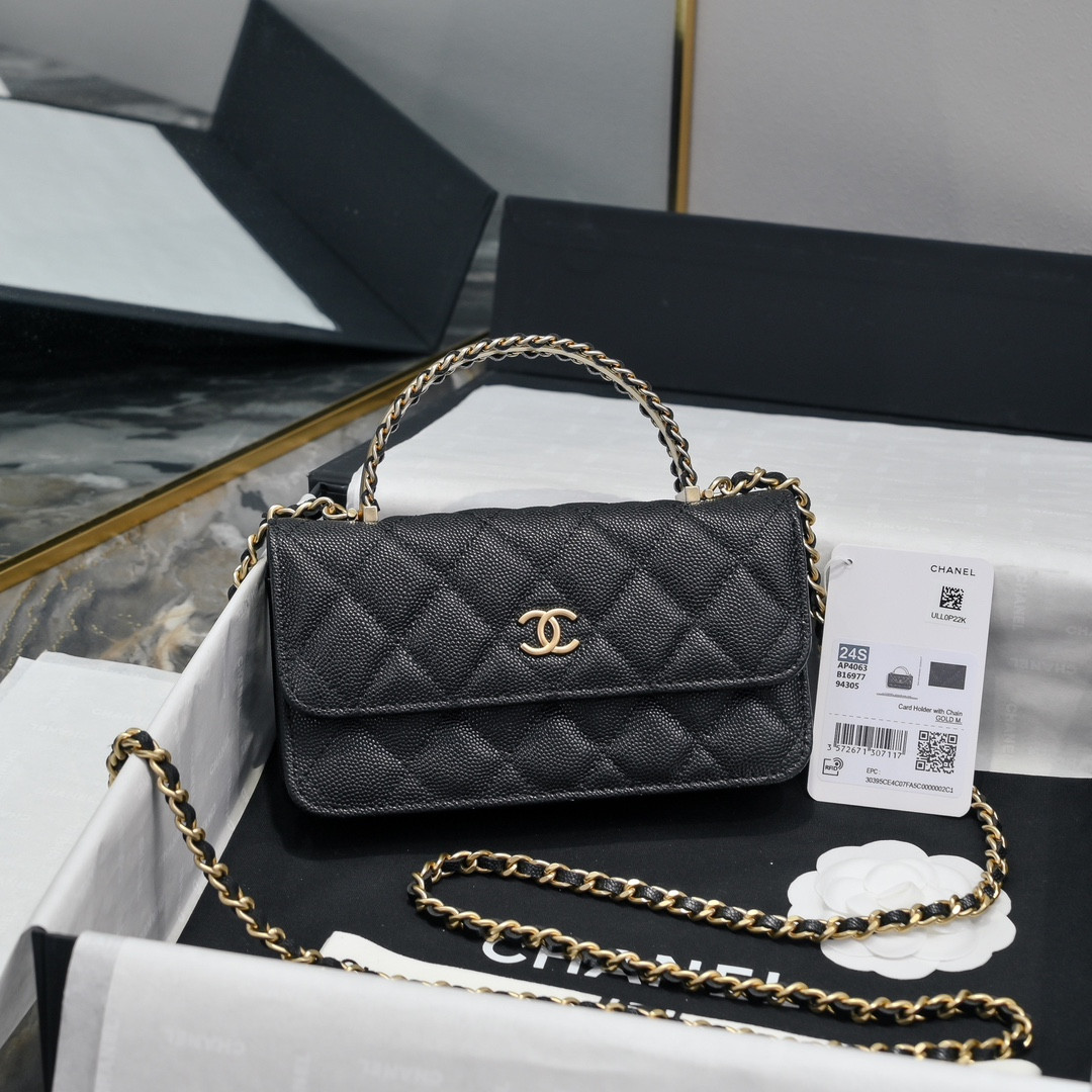 Ch**el woc CLASSIC WALLET ON CHAIN 17cm