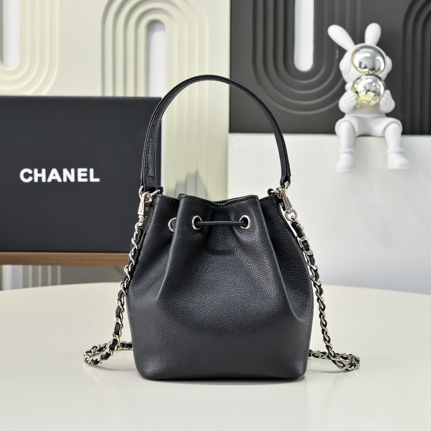 Ch**el Mini Bucket Bag 12.5x19x7.5cm