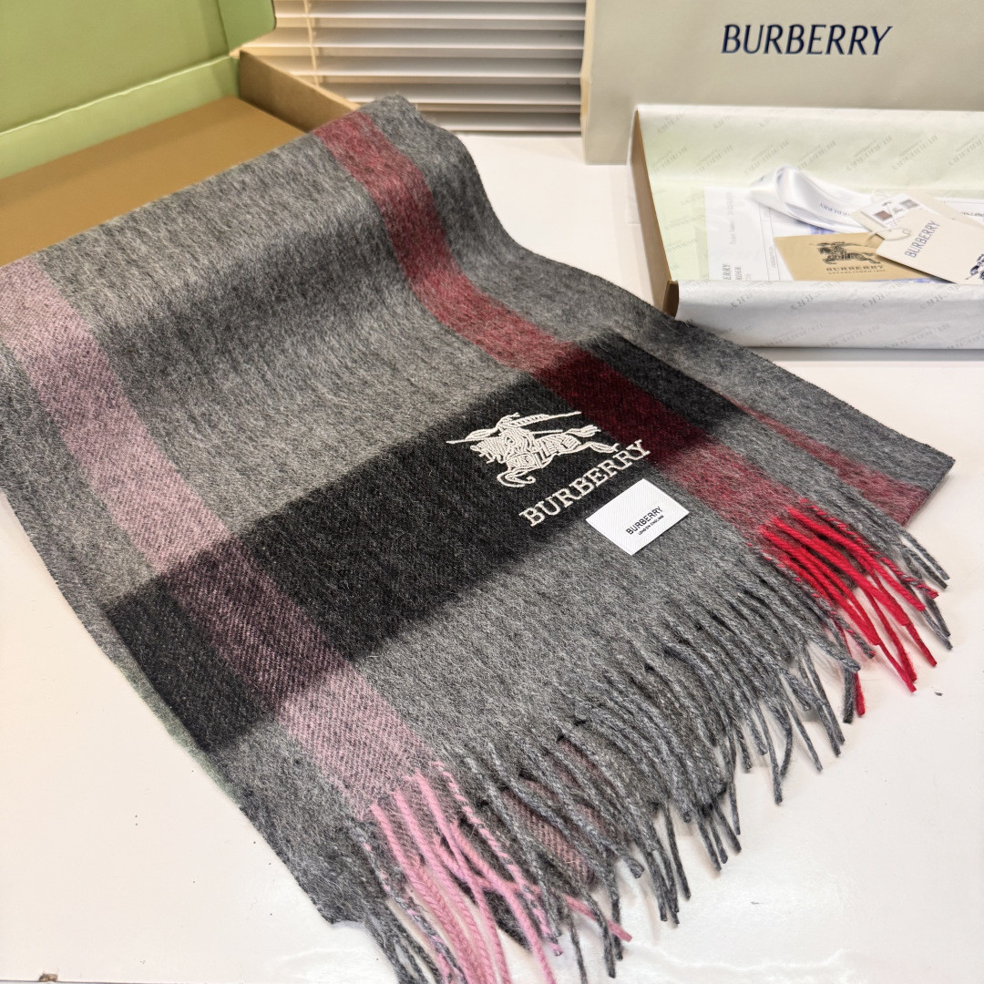 Bv*b*rry scarf 30x180cm 100% cashmere