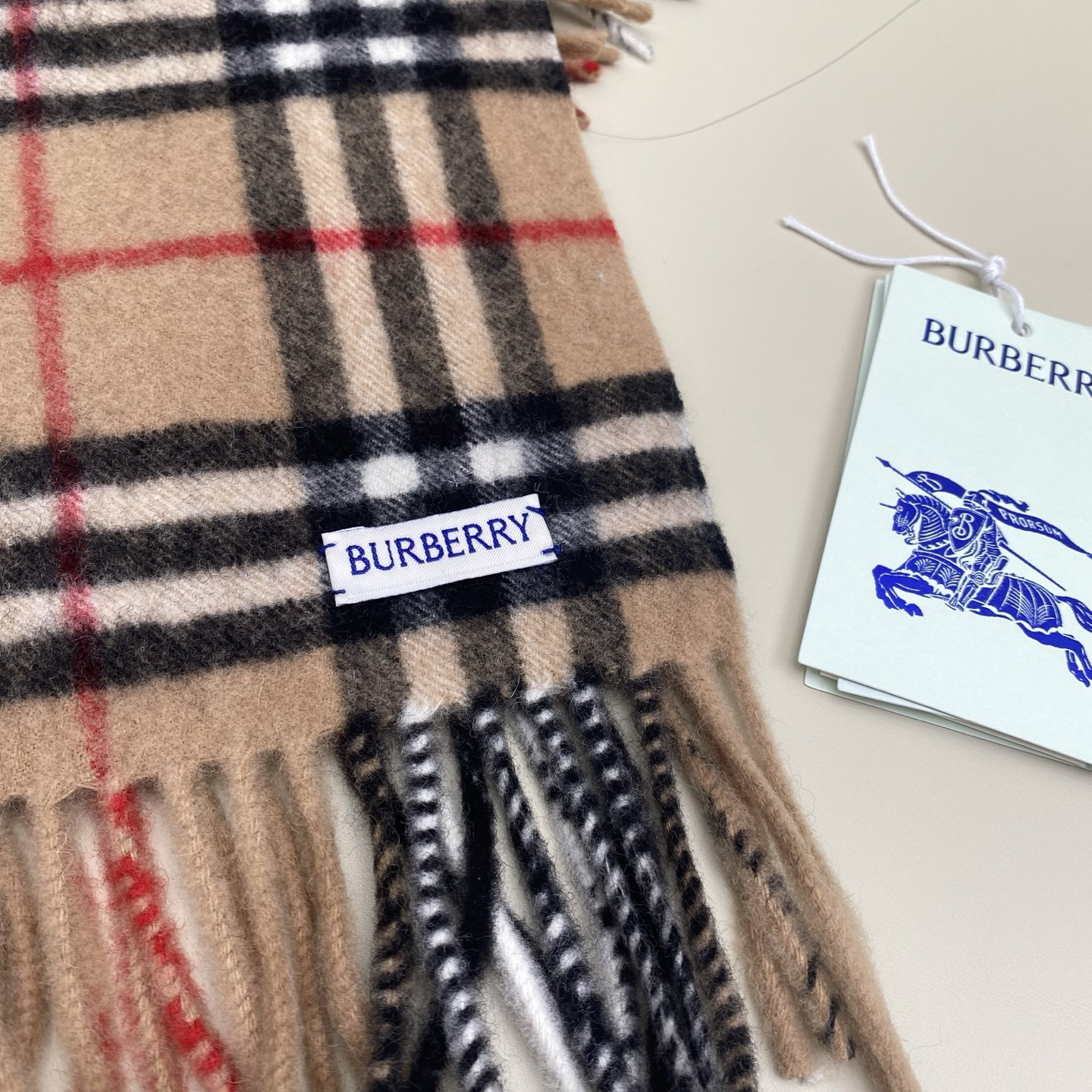 Bv*b*rry Check Cashmere Happy scarf 30x155cm