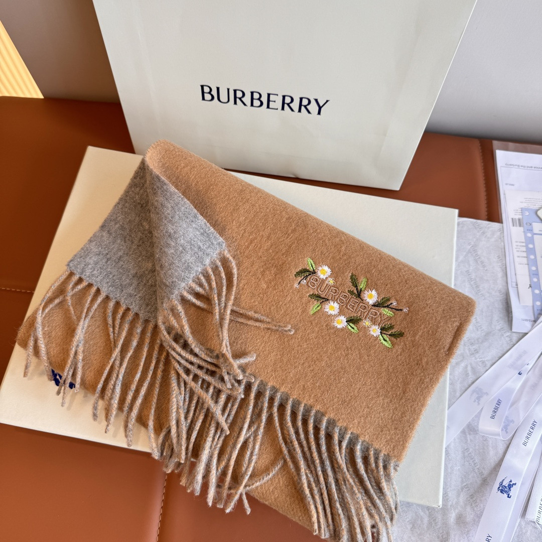 Bv*b*rry Double-sided scarf 30x200cm 100% cashmere