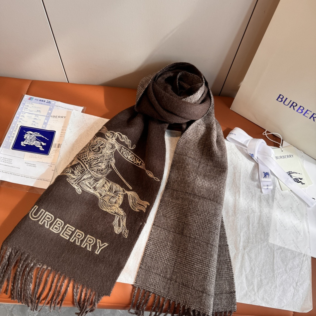 Bv*b*rry Reversible EKD Cashmere scarf 30x200cm 100% lambswool